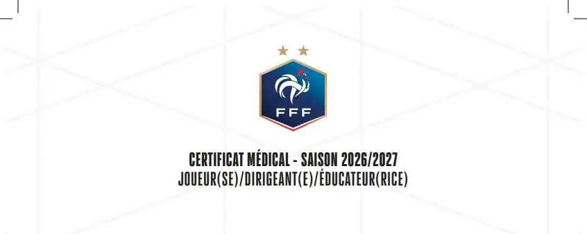 Certificat médical FFF 2026-2027 : modèle à télécharger