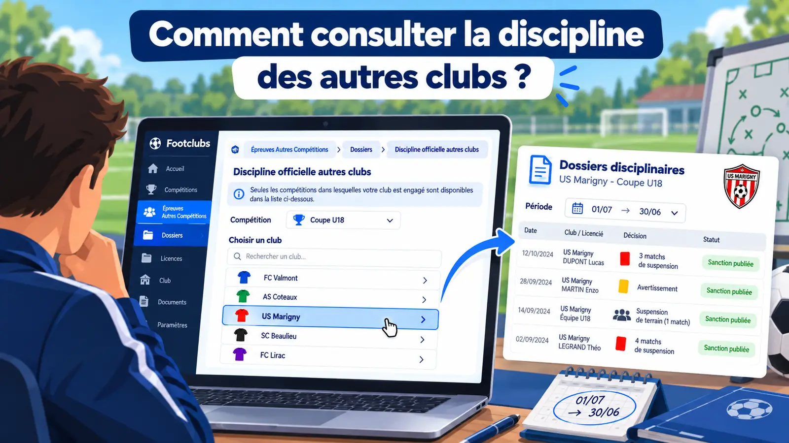 Comment consulter la discipline des autres clubs dans Footclubs ?