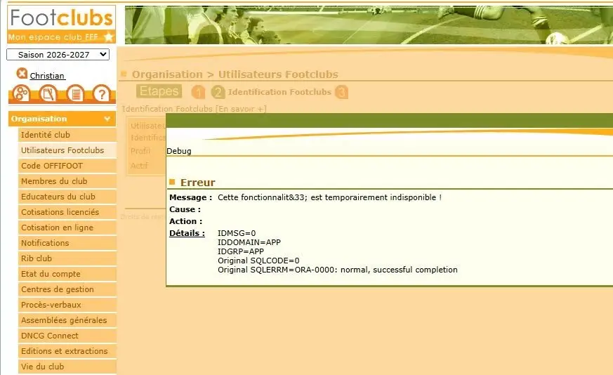 Message d’erreur : « cette fonctionnalité est temporairement indisponible »