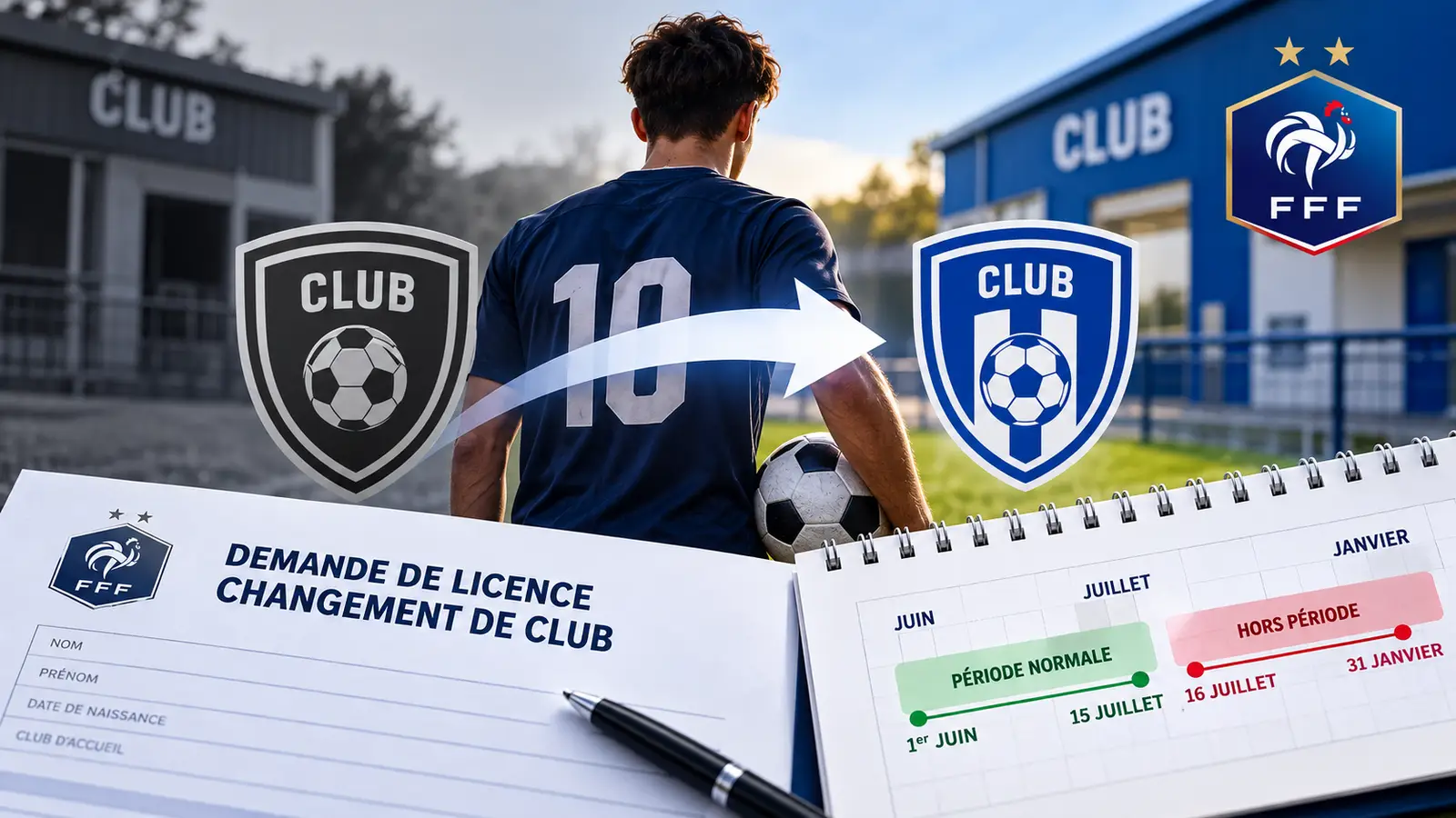 Changement de club FFF : périodes, accord du club quitté et règles à connaître