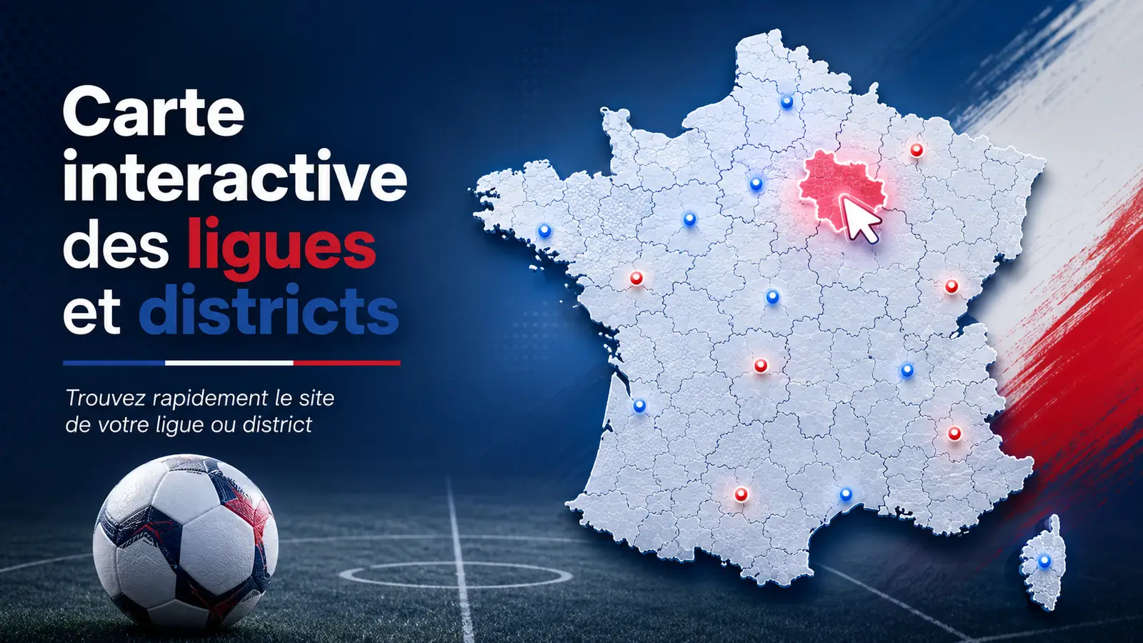 Carte interactive des sites ligues et districts de la FFF